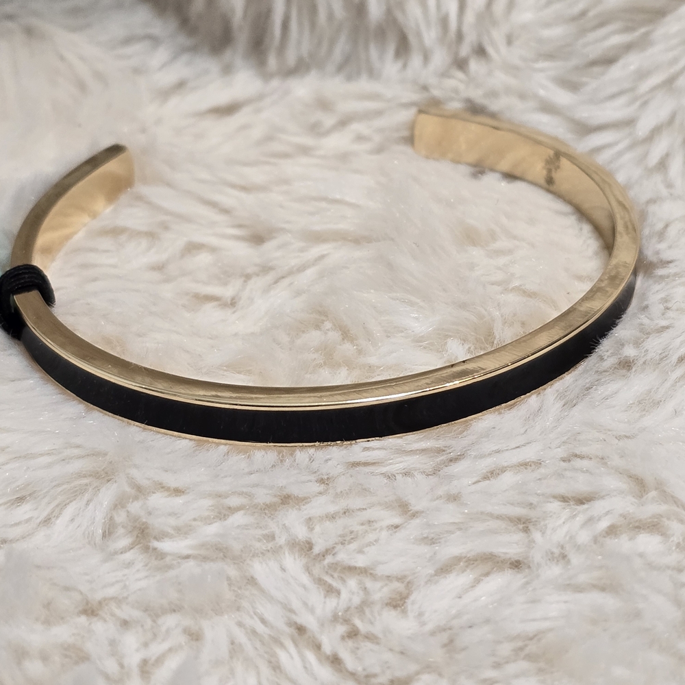 Elegant Gold and Black Bangle Bracelet